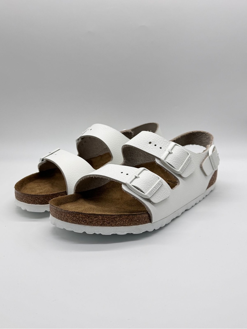 Birkenstock Milano White Leather Sandals NWOB Men 10 L12 Regular Fit EU 43